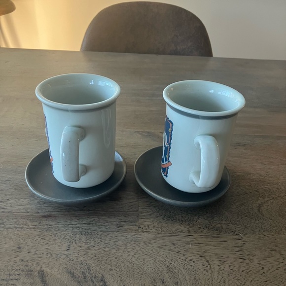 Set Of Two Vintage Otagiri Embossed Rocking Horse Mugs W Grey Rim - Picture 4 of 9